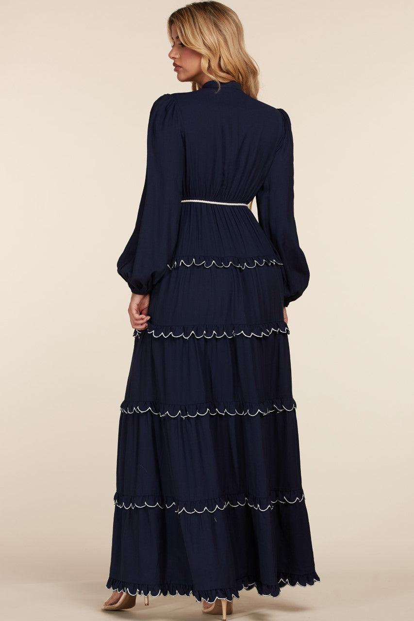 NAVY TEARS MAXI DRESS - PRIVILEGE 